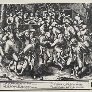 Pieter Bruegel, Peasant Wedding, Engraving, Print, Bookplate, Art ~ 241229-WH 70